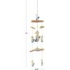 image:imageDeco 79 Bamboo Wood Ship Wheel Handmade Windchime with Log Chimes 8 x 4 x 36 Blue9 x 2 x 41