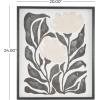 image:imageDeco 79 Canvas Floral Framed Wall Art with Black Stems and Leaves 24 x 20 x 1 White