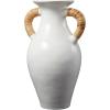 image:imageDeco 79 Ceramic Decorative Vase Jug Inspired Centerpiece Vase with Rattan Wrapped Handles Flower Vase for Home Decoration 14 x 11 x 21 WhiteWhite