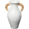 image:imageDeco 79 Ceramic Decorative Vase Jug Inspired Centerpiece Vase with Rattan Wrapped Handles Flower Vase for Home Decoration 14 x 11 x 21 WhiteWhite