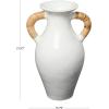 image:imageDeco 79 Ceramic Decorative Vase Jug Inspired Centerpiece Vase with Rattan Wrapped Handles Flower Vase for Home Decoration 14 x 11 x 21 WhiteWhite