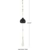 image:imageDeco 79 Ceramic Handmade Indoor Outdoor Windchime Curved Bell Wind Chime with Cascading White Disks Hanging Ornament 4 x 4 x 23 Black