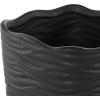 image:imageDeco 79 Ceramic Indoor Outdoor Planter Small Planter Pot with Overlapping Green Arches and Attached Saucer Set of 3 Planters 765H WhiteBlack
