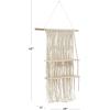 image:imageDeco 79 Cotton Fabric Macrame Handmade Wall Shelf 2 Shelves  25 x 6 x 49 White