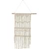 image:imageDeco 79 Cotton Fabric Macrame Handmade Wall Shelf 2 Shelves  25 x 6 x 49 White
