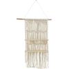 image:imageDeco 79 Cotton Fabric Macrame Handmade Wall Shelf 2 Shelves  25 x 6 x 49 White