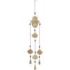 image:imageDeco 79 Eclectic Mango Wood Hamas Hand Windchime with Multiple Bells and Lotuses 5L x 32H Brown