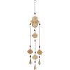 image:imageDeco 79 Eclectic Mango Wood Hamas Hand Windchime with Multiple Bells and Lotuses 5L x 32H Brown