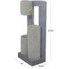image:imageDeco 79 Fiberglass 3 Tier Fountain with LED Light 16 x 11 x 38 Gray