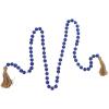 image:imageDeco 79 Glass Handmade Round Long Beaded Garland with Tassel with Knotted Brown Jute 87 x 3 x 1 Blue