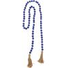 image:imageDeco 79 Glass Handmade Round Long Beaded Garland with Tassel with Knotted Brown Jute 87 x 3 x 1 Blue