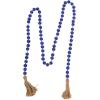image:imageDeco 79 Glass Handmade Round Long Beaded Garland with Tassel with Knotted Brown Jute 87 x 3 x 1 Blue