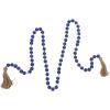 image:imageDeco 79 Glass Handmade Round Long Beaded Garland with Tassel with Knotted Brown Jute 87 x 3 x 1 Blue