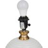 image:imageDeco 79 Glass Room Table Lamp Ribbed Accent Lamp with Gold Accents Lamp 13 x 13 x 19 White19 H