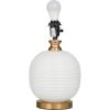 image:imageDeco 79 Glass Room Table Lamp Ribbed Accent Lamp with Gold Accents Lamp 13 x 13 x 19 White19 H