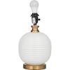 image:imageDeco 79 Glass Room Table Lamp Ribbed Accent Lamp with Gold Accents Lamp 13 x 13 x 19 White19 H