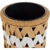 image:imageDeco 79 Jute Rope Geometric Handmade Indoor Planter Woven Chevron Small Planter Pot with Black Metal Pots and Wooden Legs Set of 2 Planters 13 9H Brown