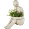 image:imageDeco 79 Magnesium Oxide Pig Indoor Outdoor Planter Small Planter Pot with Distressed Details Planter 7 x 17 x 8 Light BrownCream
