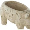 image:imageDeco 79 Magnesium Oxide Pig Indoor Outdoor Planter Small Planter Pot with Distressed Details Planter 7 x 17 x 8 Light BrownLight Brown