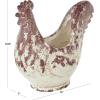 image:imageDeco 79 Magnesium Oxide Rooster Indoor Outdoor Planter Small Planter Pot with Rust Colored Distressed Details Planter 14 x 7 x 14 White