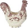 image:imageDeco 79 Magnesium Oxide Rooster Indoor Outdoor Planter Small Planter Pot with Rust Colored Distressed Details Planter 14 x 7 x 14 White