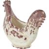 image:imageDeco 79 Magnesium Oxide Rooster Indoor Outdoor Planter Small Planter Pot with Rust Colored Distressed Details Planter 14 x 7 x 14 White