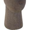 image:imageDeco 79 Magnesium Oxide Woman Indoor Outdoor Planter Textured Easter Island Head Large Brown Round Planter Pot 6 x 9 x 17