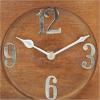image:imageDeco 79 Mango Wood Clock with Silver Numbers and Hands 6 x 2 x 6 Brown