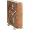 image:imageDeco 79 Mango Wood Clock with Silver Numbers and Hands 6 x 2 x 6 Brown