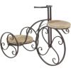 image:imageDeco 79 Metal Bike Indoor Outdoor Plantstand Indoor Outdoor 2 Tier Plant Shelf Plant Stand 31 x 10 x 23 BrownBrown