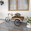 image:imageDeco 79 Metal Bike Indoor Outdoor Plantstand Indoor Outdoor 2 Tier Plant Shelf Plant Stand 31 x 10 x 23 BrownWhite