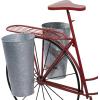 image:imageDeco 79 Metal Bike Indoor Outdoor Plantstand Indoor Outdoor Plant Shelf with Basket and Saddle Bag Planters Plant Stand 56 x 21 x 38 RedRed