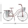 image:imageDeco 79 Metal Bike Indoor Outdoor Plantstand Indoor Outdoor Plant Shelf with Basket and Saddle Bag Planters Plant Stand 56 x 21 x 38 RedRed