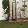 image:imageDeco 79 Metal Bike Indoor Outdoor Plantstand Indoor Outdoor Plant Shelf with Basket and Saddle Bag Planters Plant Stand 56 x 21 x 38 RedRed