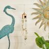 image:imageDeco 79 Metal Butterfly Indoor Outdoor Birdhouse Windchime with Glass Beads and Bells 5 x 5 x 32 BronzeGold