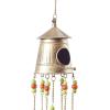 image:imageDeco 79 Metal Butterfly Indoor Outdoor Birdhouse Windchime with Glass Beads and Bells 5 x 5 x 32 BronzeGold