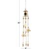 image:imageDeco 79 Metal Butterfly Indoor Outdoor Birdhouse Windchime with Glass Beads and Bells 5 x 5 x 32 BronzeGold