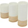 image:imageDeco 79 Metal Decorative Candle Holder Striped Pillar Candle Stand Set of 3 Candlestick Holder 10 8 6H White