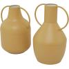 image:imageDeco 79 Metal Decorative Vase Centerpiece Vases with Handles Set of 2 Flower Vases for Home Decoration 14 12 H YellowYellow