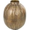 image:imageDeco 79 Metal Decorative Vase Snakeskin Inspired Centerpiece Vase with Dimensional Wavy Accents Flower Vase for Home Decoration 9 x 9 x 12 Brass