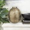 image:imageDeco 79 Metal Decorative Vase Snakeskin Inspired Centerpiece Vase with Dimensional Wavy Accents Flower Vase for Home Decoration 9 x 9 x 12 Brass