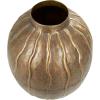 image:imageDeco 79 Metal Decorative Vase Snakeskin Inspired Centerpiece Vase with Dimensional Wavy Accents Flower Vase for Home Decoration 9 x 9 x 12 Brass