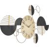 image:imageDeco 79 Metal Geometric Half Moon Wall Clock with Adjustable Clock Face 44 x 1 x 23 BlackBlack