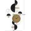 image:imageDeco 79 Metal Geometric Half Moon Wall Clock with Adjustable Clock Face 44 x 1 x 23 BlackBlack