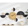 image:imageDeco 79 Metal Geometric Half Moon Wall Clock with Adjustable Clock Face 44 x 1 x 23 BlackBlack