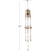 image:imageDeco 79 Metal Indoor Outdoor Birdhouse Windchime with Glass Beads and Bells 6 x 6 x 42 Bronze