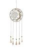 image:imageDeco 79 Metal Indoor Outdoor Embellished Moon and Sun Windchime with Glass Beads and Bells 10 x 1 x 31 Silver