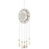 image:imageDeco 79 Metal Indoor Outdoor Embellished Moon and Sun Windchime with Glass Beads and Bells 10 x 1 x 31 Silver
