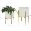 image:imageDeco 79 Metal Indoor Outdoor Planter Dome Large Planter Pot with Gold Stand Set of 2 Planters 21 17H White
