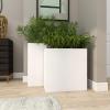 image:imageDeco 79 Metal Indoor Outdoor Planter Minimalistic Rectangular Large Planter Pot Set of 2 Planters 28 24H WhiteWhite